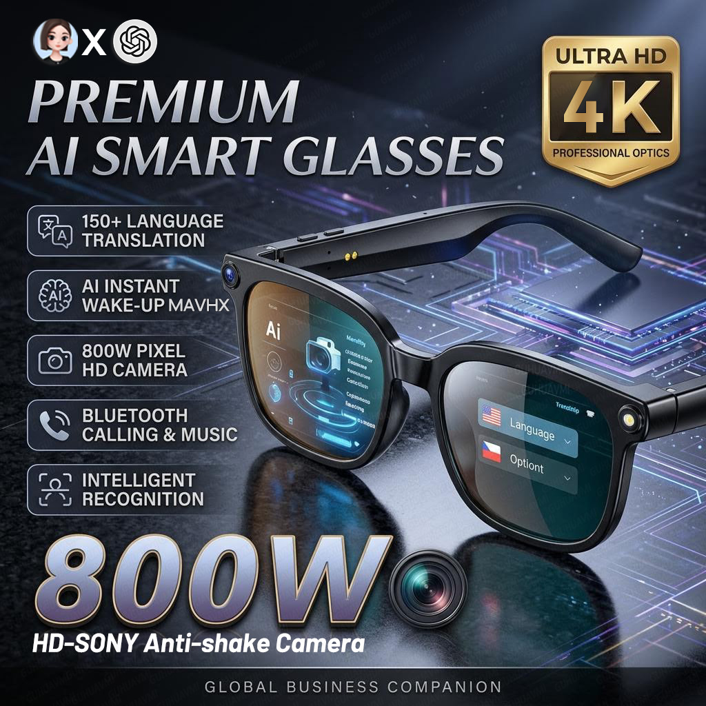 Smart Glasses Lens - Умные очки 2026 4K 8MP с