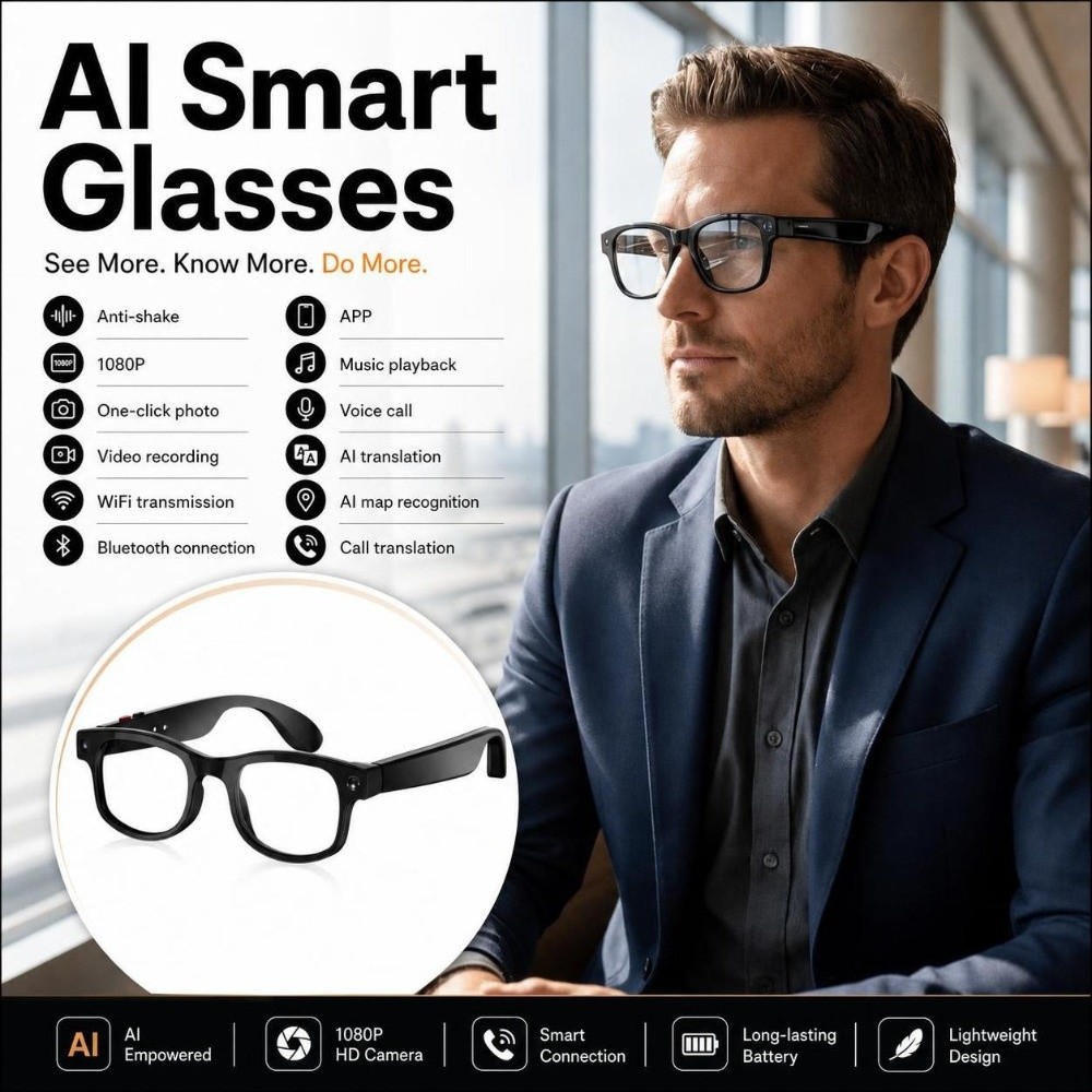 Умные AI-очки 2-в-1: HD фото и – обзор и цена Smart Glasses Lens